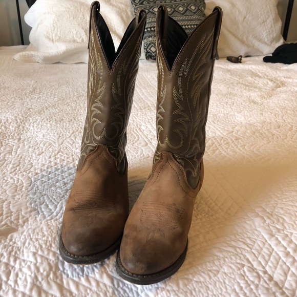 Laredo Ladies Kadi Distressed Brown Cowboy Boots, 6.5 - Picture 2 of 7